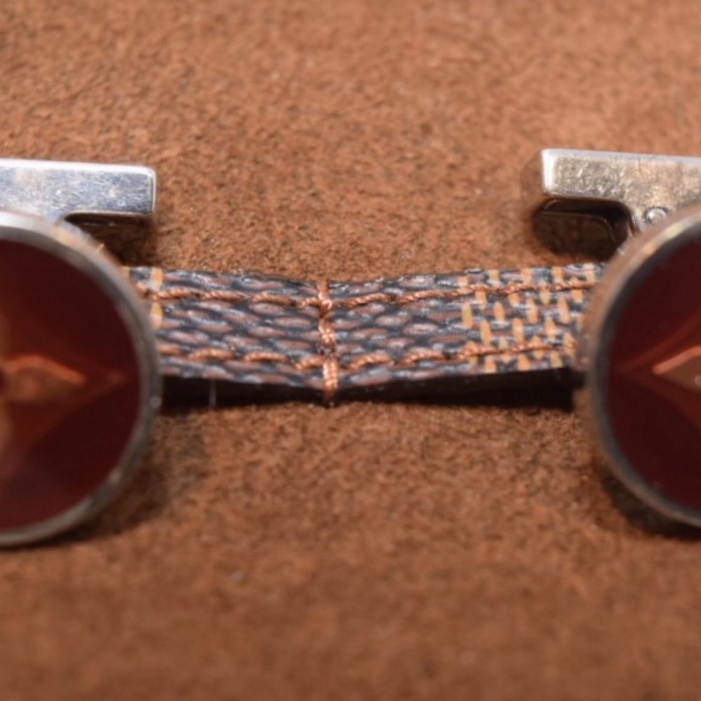 Louis Vuitton Cufflinks w/Damier Ebene Case - Picture 5 of 8